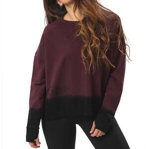 NEW NANCY ROSE PERFORMANCE women's everything's right sweater in deep mahogany